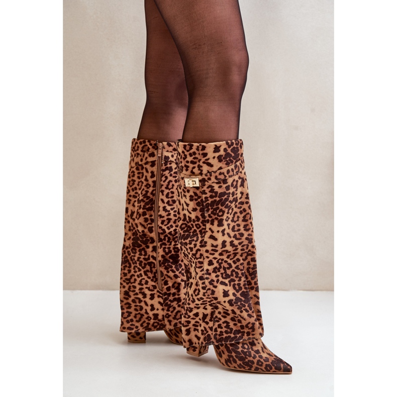 Botas Leopardo Marrom Modelo 9501A 1