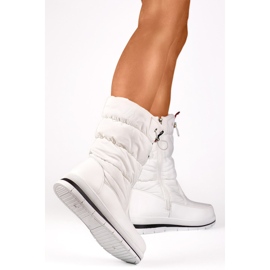 Botas de neve femininas isoladas com Eco-Fur 8302W, brancas branco 1 Botas de neve femininas isoladas com Eco-Fur 8302W, brancas branco 1