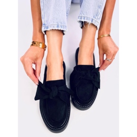 Mocassins de camurça pretos Tempelton com laço 1