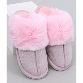 Chinelos Allens rosa claro espinha de peixe com pele 2