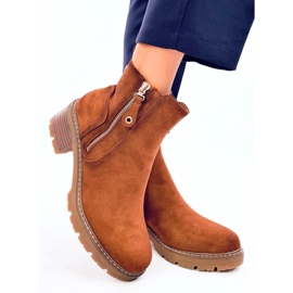 Botas femininas marrons com protetor marrom 2