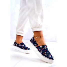 Tênis feminino slip on Memory Foam Big Star JJ276016 Azul Marinho 2