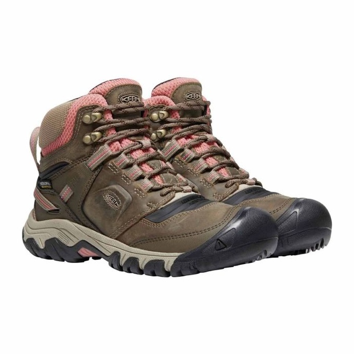 Sapatos de trekking Keen Ridge Flex Mid Wp KE-1024921 castanho 1 Sapatos de trekking Keen Ridge Flex Mid Wp KE-1024921 castanho 1