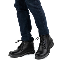 Kampol Botas de inverno em pele de homem 128KAM pretas preto 2