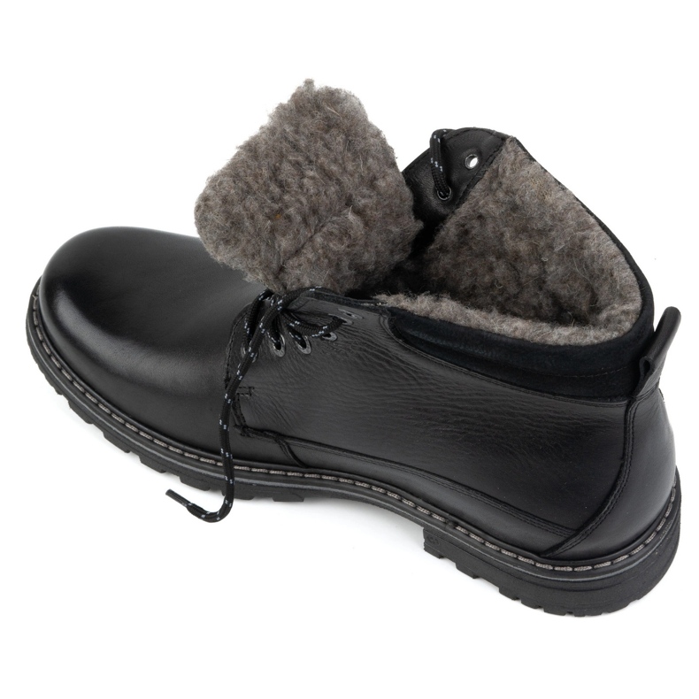 Kampol Botas de inverno em pele de homem 128KAM pretas preto 1