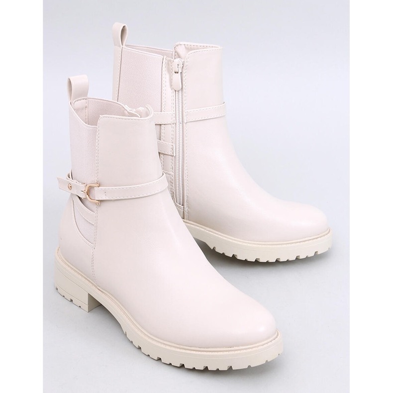 Botas Chelsea clássicas femininas bege 1