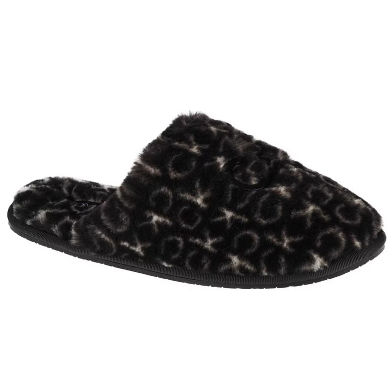 Chinelos Calvin Klein Slipper Mule Fur Mono HW0HW00536-0GK preto 1
