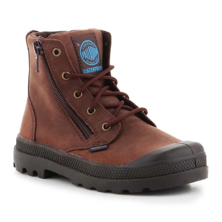 Sapatos Palladium Pampa Hi Lea Gusset 52744-255 castanho 1