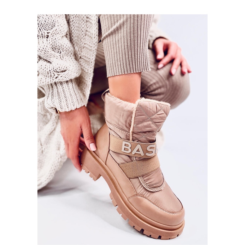 Botas de neve femininas Little Khaki bege 1 Botas de neve femininas Little Khaki bege 1