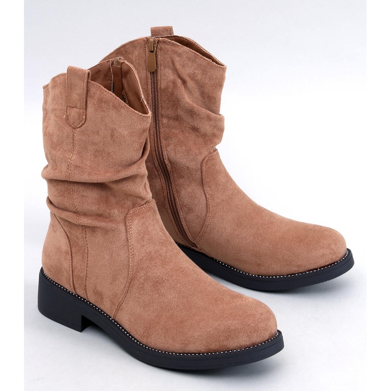 Botas femininas de camurça camelo castanho 1 Botas femininas de camurça camelo castanho 1