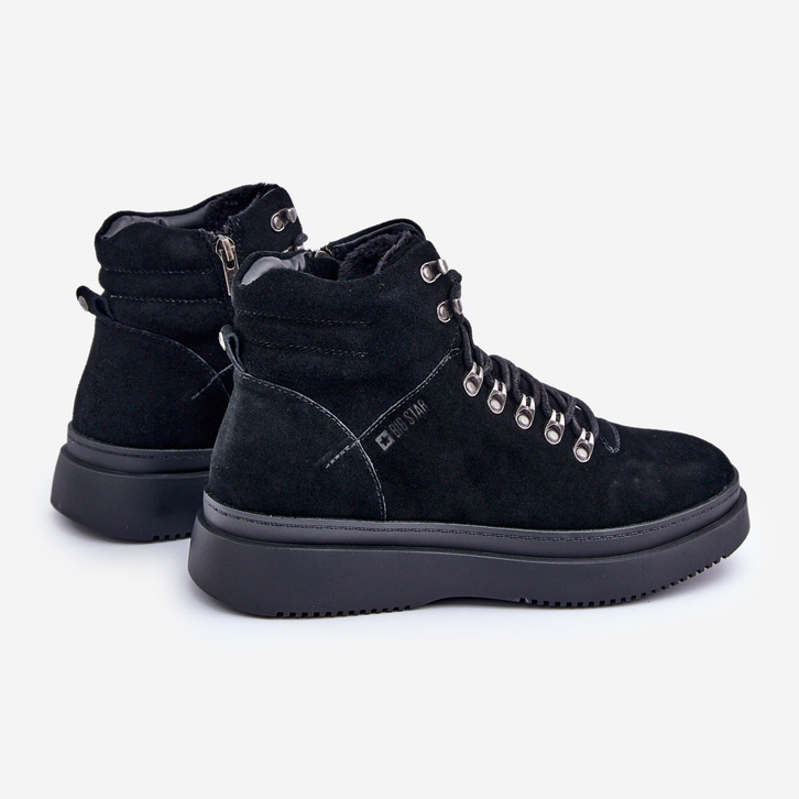Botas masculinas de camurça com isolamento Big Star OO174187 pretas preto 2
