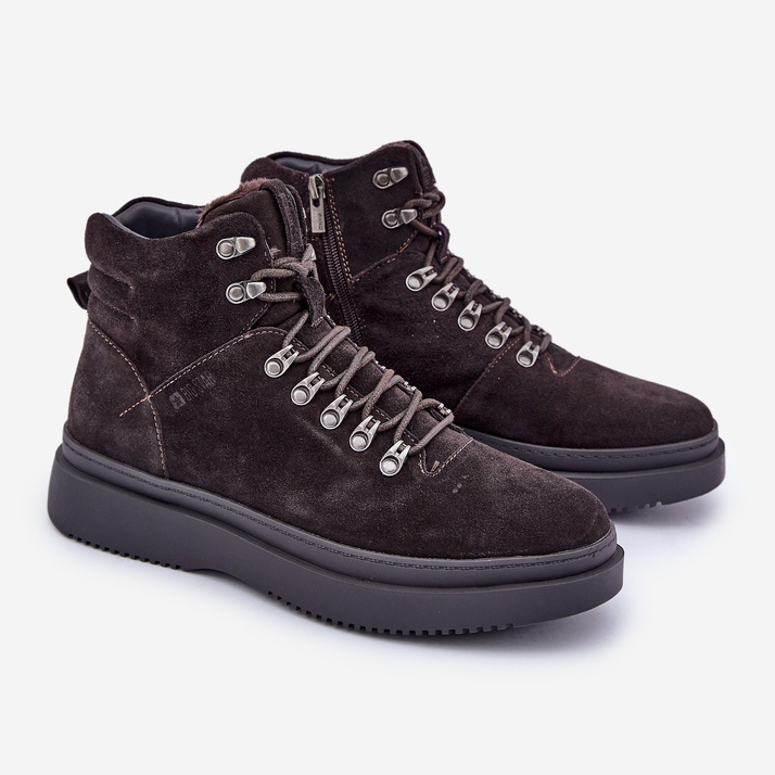Botas isoladas de camurça masculina Big Star OO174189 marrom 1