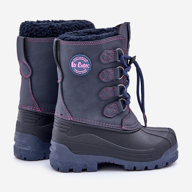 Botas altas e quentes para neve infantil Lee Cooper LCJ-24-44-2843K Azul marinho 2