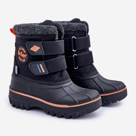 Botas infantis de neve com velcro Lee Cooper LCJ-24-44-2865K pretas preto 1