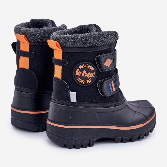 Botas infantis de neve com velcro Lee Cooper LCJ-24-44-2865K pretas preto 2