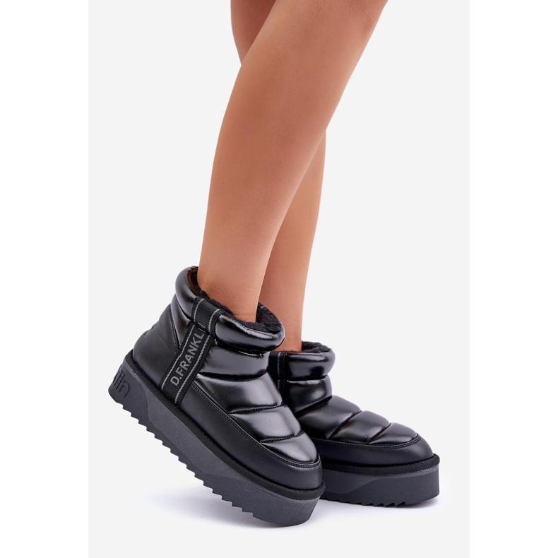 Botas baixas para neve com sola grossa D.Franklin DFSH371011 pretas preto 1