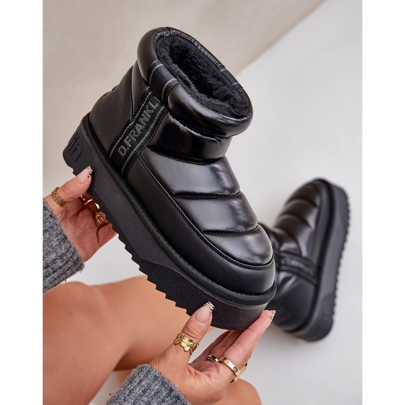 Botas baixas para neve com sola grossa D.Franklin DFSH371011 pretas preto 2