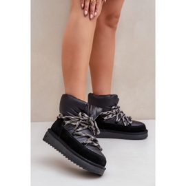 Botas femininas de camurça para neve com cadarço grosso D.Franklin DFSH375003 pretas preto 2 Botas femininas de camurça para neve com cadarço grosso D.Franklin DFSH375003 pretas preto 2