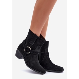 Botas de Salto Alto em Camurça Natural Zazoo 3444/2 Pretas preto 1