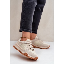 Tênis feminino de couro Big Star OO274A315 Hi-Poly System bege 2