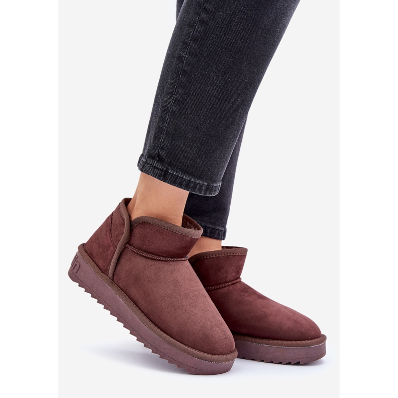 Botas de neve com plataforma feminina D.Franklin DFSH370010 Chocolate marrom 1