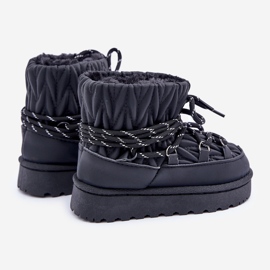 Botas de neve infantis isoladas com pêlo grosso, pretas preto 2 Botas de neve infantis isoladas com pêlo grosso, pretas preto 2