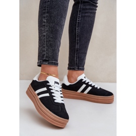 Tênis esportivo feminino na plataforma, preto 2