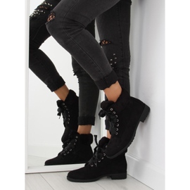 Botas femininas com cadarço pretas NC87 pretas preto 2