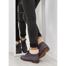 Bota cinza feminina com cadarço cinza NC87 cinza 1