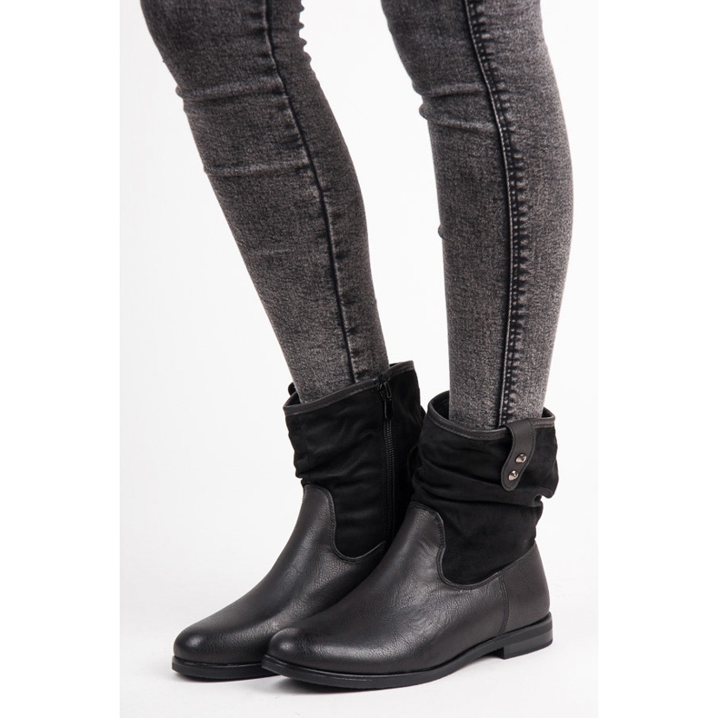 Deslizamento feminino em botas preto 2