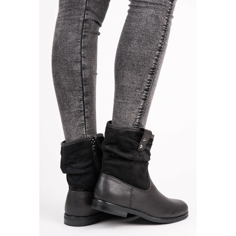 Deslizamento feminino em botas preto 1