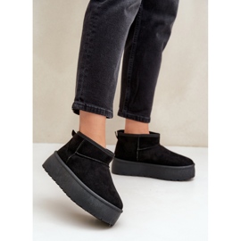 Botas de neve femininas forradas de pele TL242 pretas preto 1