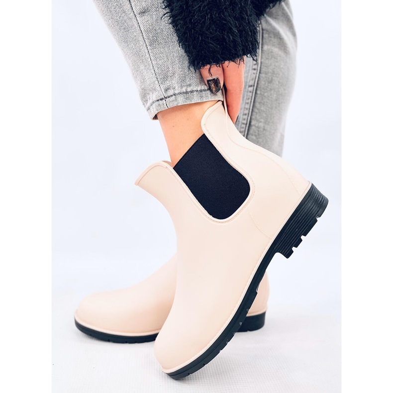 Botas femininas Chelsea, bege claro 1