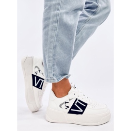 Tênis feminino plataforma branco e preto 2