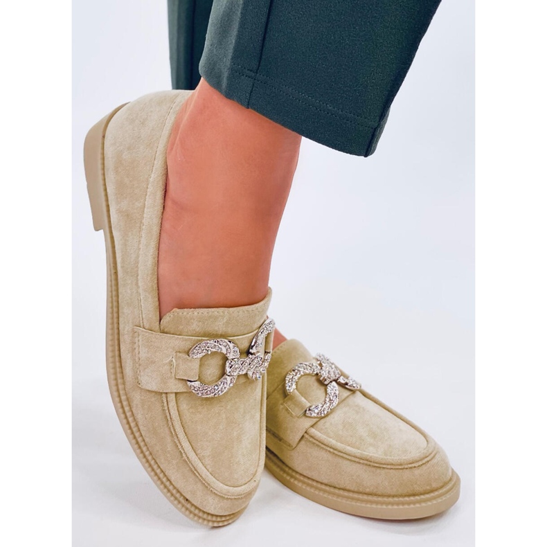 Mocassins clássicos de camurça com decoração verde 2