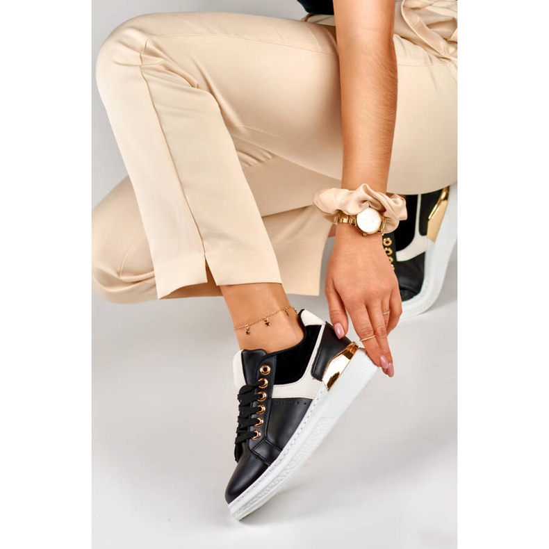 Tênis plataforma feminino, preto JF3060B 1