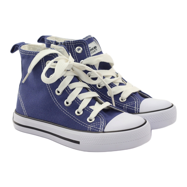 American Club Tênis infantis no zíper azul americano 4
