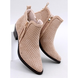Botas de cowboy femininas com aberturas, bege claro 1