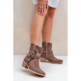 Botas femininas sem isolamento Zazoo 3444/2 castanho marrom 1