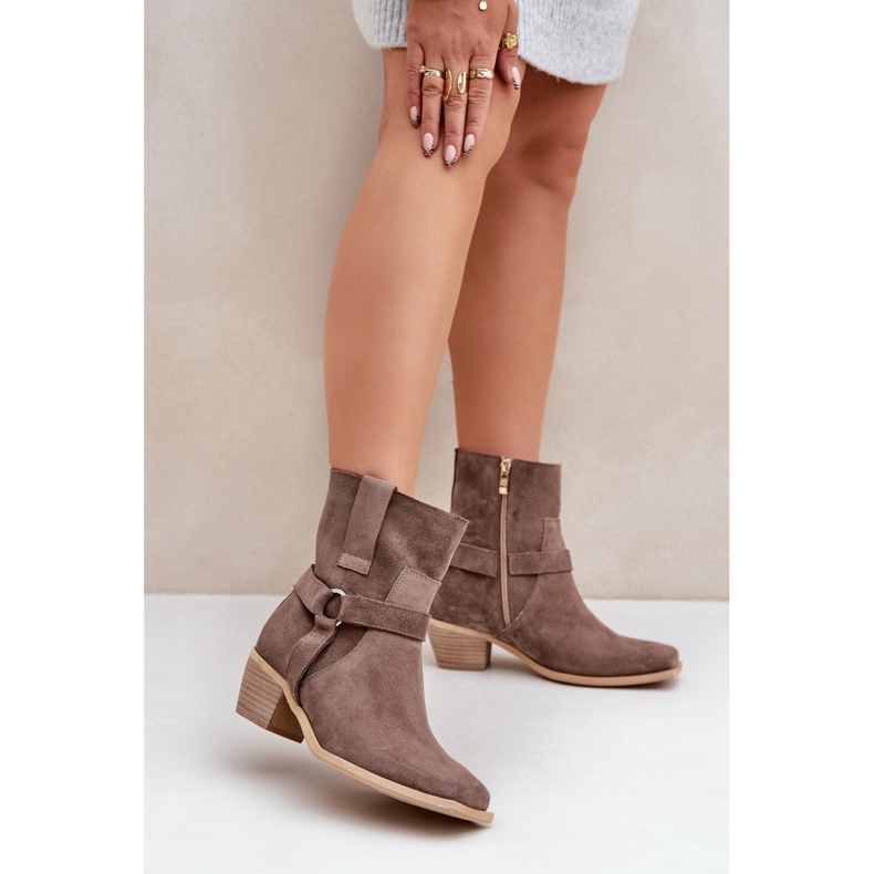 Botas femininas sem isolamento Zazoo 3444/2 castanho marrom 1