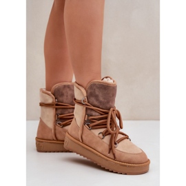 Botas de neve forradas de pele D.Franklin DFSH370013 camelo castanho 1