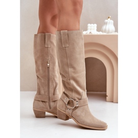 Botas femininas sem isolamento Zazoo 3444/O, bege 1