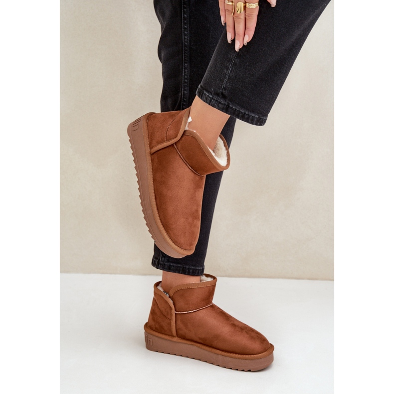 D.Franklin Botas de neve femininas com pele DFSH370010 castanho marrom 1