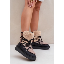 Botas de neve com isolamento de pele D.Franklin DFSH370012 preto 1