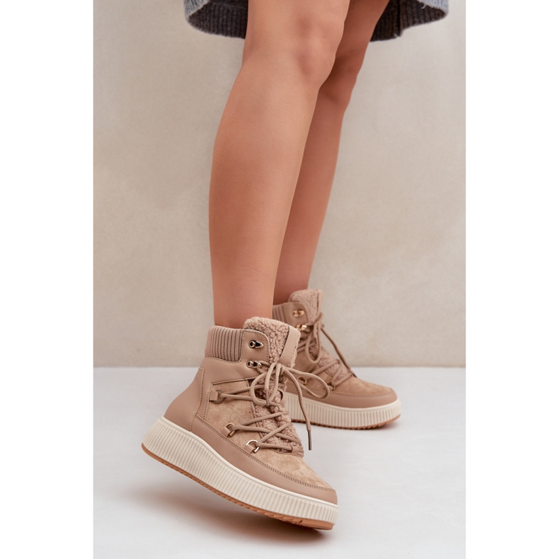 Botas de neve isoladas femininas MD9944-7 bege castanho 1