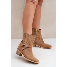 Botas femininas sem isolamento Zazoo 3444/2 bege 1 Botas femininas sem isolamento Zazoo 3444/2 bege 1