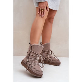 D.Franklin Botas de neve femininas com pele DFSH375004, bege 1 D.Franklin Botas de neve femininas com pele DFSH375004, bege 1