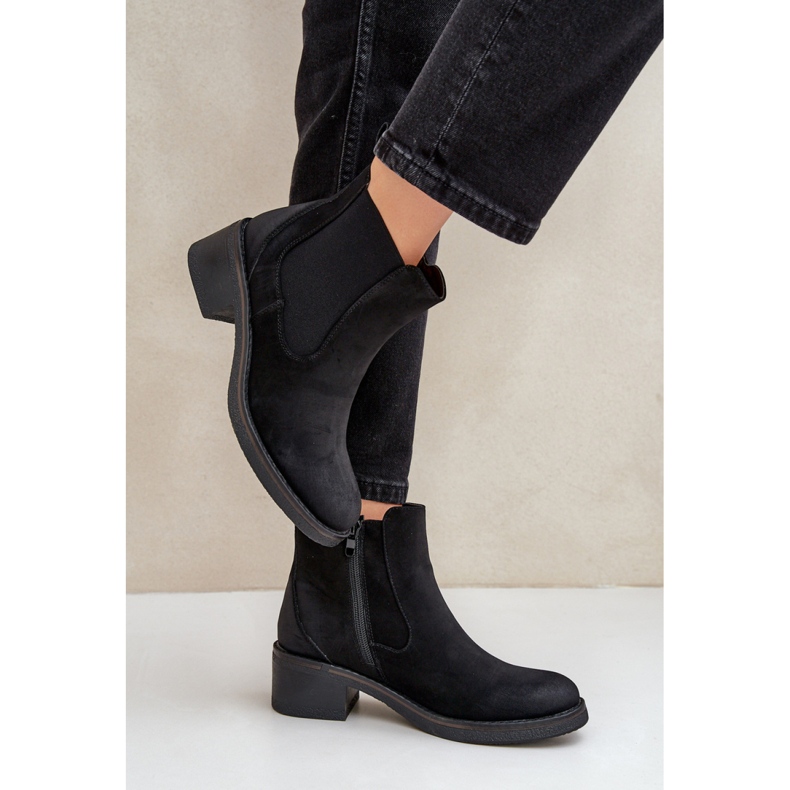 Botas femininas Chelsea isoladas M712 pretas preto 1