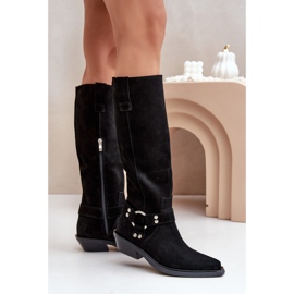 Botas de cowboy sem isolamento Zazoo 3656, pretas preto 1