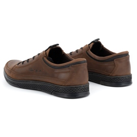 Polbut Sapatos casuais de couro masculino K22 marrom escuro castanho 5